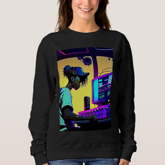 Lo fi hip hop chillhop chill beats aesthetics 10 sweatshirt (Vorderseite)