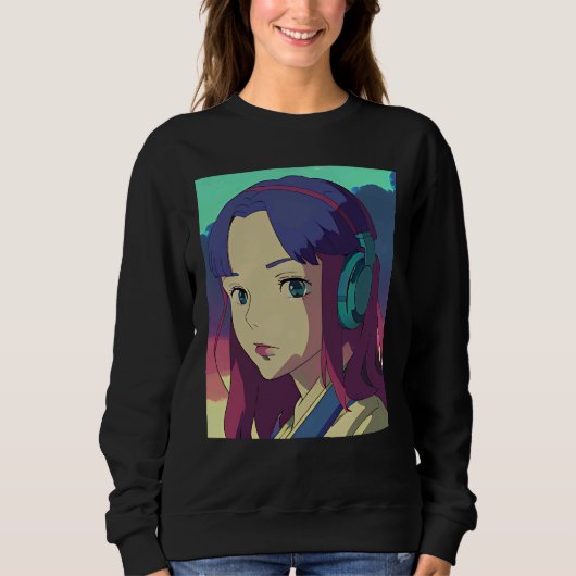 Lo fi hip hop chillhop chill beats lofi aesthetics sweatshirt (Vorderseite)