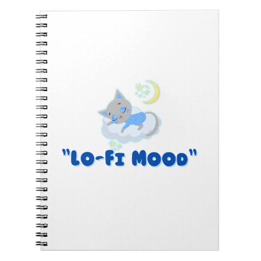 Lo-Fi Mood Cat Ästhetik Notizblock (Vorderseite)