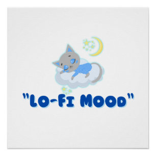 Lo-Fi Mood Cat Ästhetik Poster