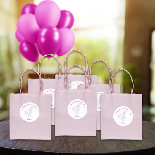 Lo-Poly Rainbow Horse Vielen Dank Runder Aufkleber