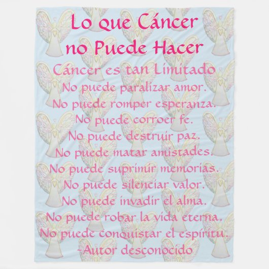 Lo que Cáncer no Puede Hacer Angel Chemo Blanket Fleecedecke (Vorderseite)