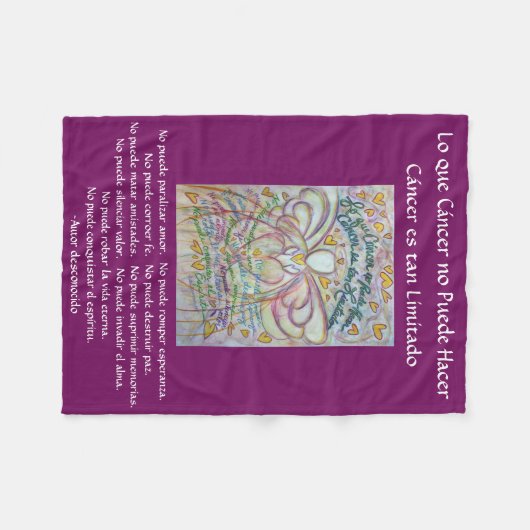 Lo que cáncer no Puede Hacer Angel Chemo Blankets Fleecedecke (Vorderseite (Horizontal))