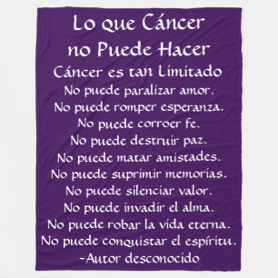 Lo que Cáncer no Puede Hacer Fleece Chemo Blankes