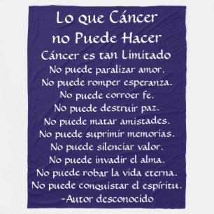 Lo que Cáncer no Puede Hacer Fleece Chemo Blanket