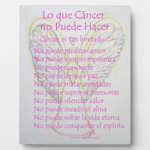 Lo que Cancer no Puede Hacer Gedicht Gemälde Plaqu Fotoplatte
