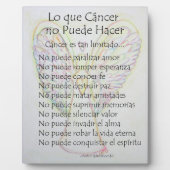 Lo que Cancer no Puede Hacer Gedicht Gemälde Plaqu Fotoplatte (Vorderseite)