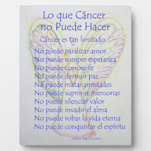 Lo que Cancer no Puede Hacer Gedicht Malerei Poste Fotoplatte