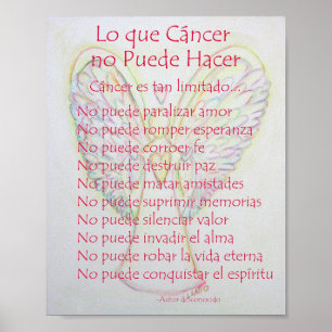 Lo que Cancer no Puede Hacer Gedicht Poster Print