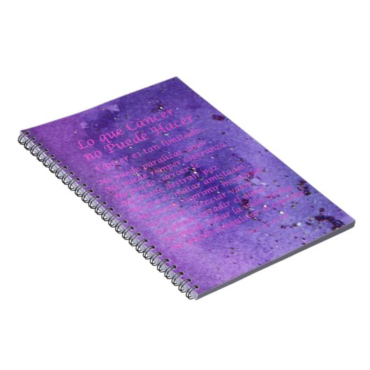 Lo que Cáncer No Puede Hacer Lila Notebook Notizblock (Rechte Seite)