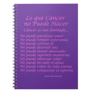 Lo que Cáncer No Puede Hacer Lila Notebook Notizblock
