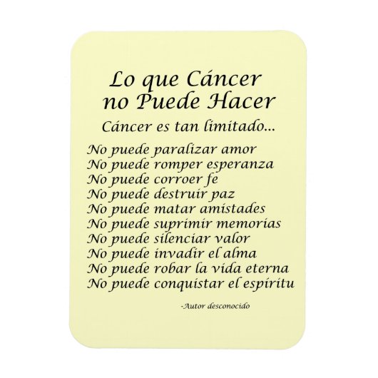 Lo Que Cáncer No Puede Hacer Magnet (Vertikal)