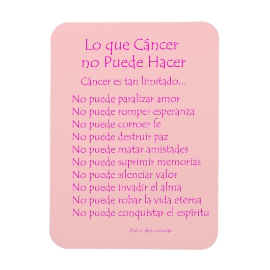 Lo Que Cáncer No Puede Hacer Magnet (Vertikal)