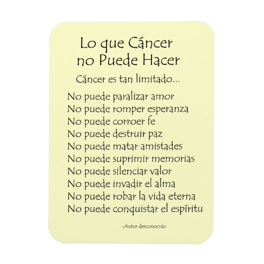Lo Que Cáncer No Puede Hacer Magnet (Vertikal)