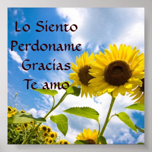 Lo Siento , Perdoname, Gracias, Te Amo Poster (Vorne)