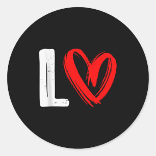 Lo-ve Love passende Paare Valentinstag Runder Aufkleber