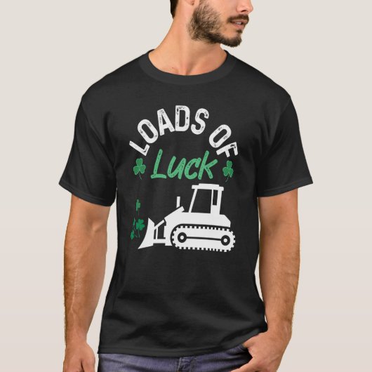 Load Of Luck Bulldozer Shamrock St Patricks Day Ki T-Shirt (Vorderseite)