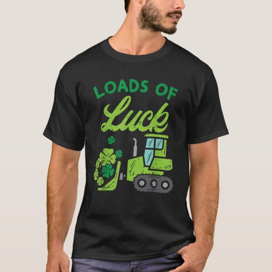 Load Of Luck Bulldozer Shamrock St Patricks Day Ki T-Shirt (Vorderseite)