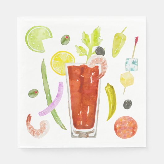 Loaded Bloody Mary Paper Napkins Serviette (Vorderseite)