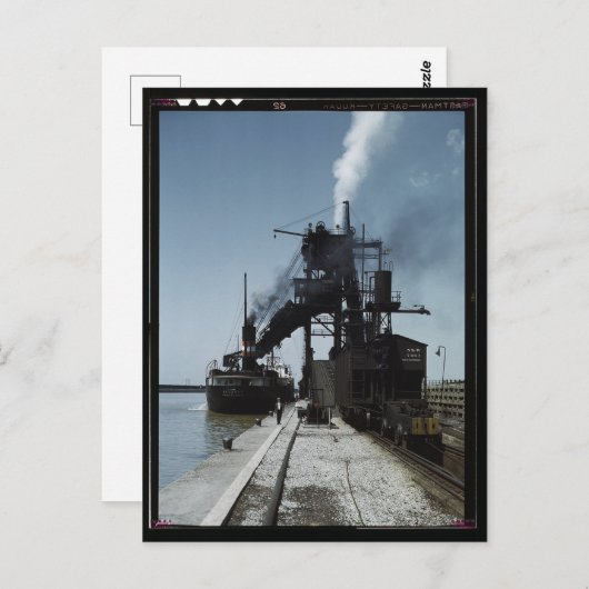 Loading a lake freighter with coal, Sandusky Ohio Postkarte (Vorne/Hinten)