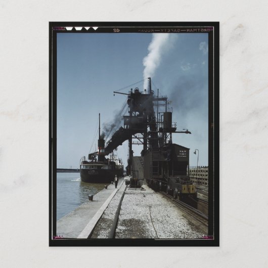 Loading a lake freighter with coal, Sandusky Ohio Postkarte (Vorderseite)