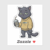 Loading Black Cat Iced Coffee Introvert Aufkleber (Blatt)
