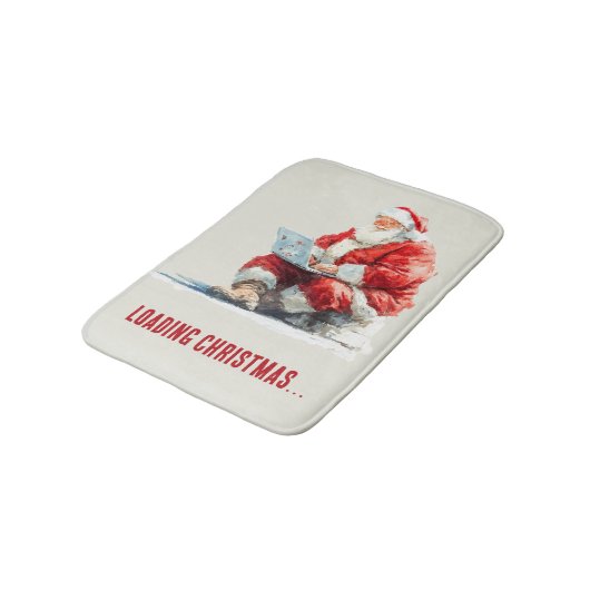 Loading Christmas Funny Santa Design Badematte (Schrägansicht)