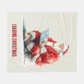 Loading Christmas Funny Santa Design Fleecedecke (Vorderseite (Horizontal))