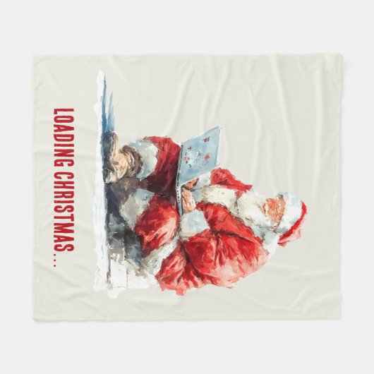 Loading Christmas Funny Santa Design Fleecedecke (Vorderseite (Horizontal))