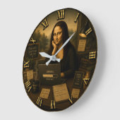 Loading Funny Mona Lisa Gift for Home Office  Große Wanduhr (Winkel)