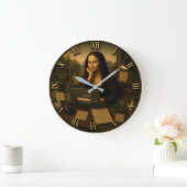 Loading Funny Mona Lisa Gift for Home Office  Große Wanduhr (Zuhause)