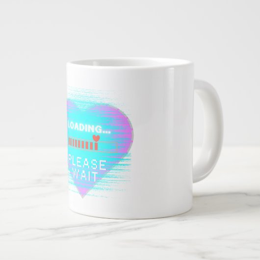 Loading Heart Retro Gamer Jumbo-Tasse (Vorderseite Rechts)