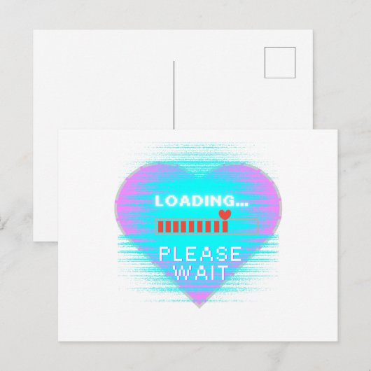 Loading Heart Retro Gamer Postkarte (Vorne/Hinten)