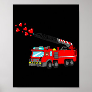 Loads Of Love Feuerwehrauto Valentinstag - Feuerwe Poster