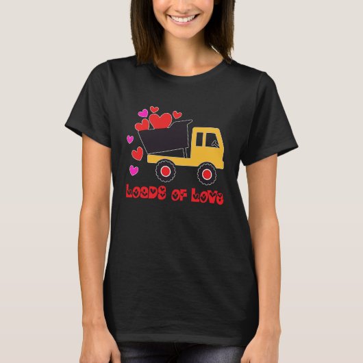 Loads Of Love Valentines Day Cute V Day Cute Truck T-Shirt (Vorderseite)