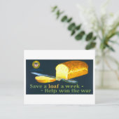 "Loaf a Week" Vintage Wartezeit-Postkarte Postkarte (Stehend Vorderseite)