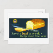 "Loaf a Week" Vintage Wartezeit-Postkarte Postkarte (Vorne/Hinten)
