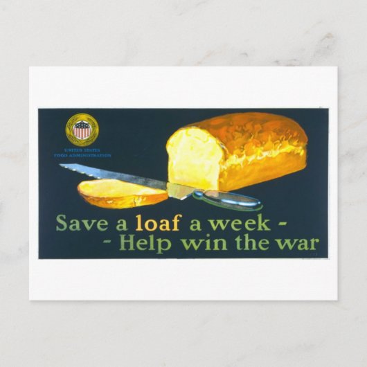"Loaf a Week" Vintage Wartezeit-Postkarte Postkarte (Vorderseite)