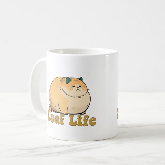 Loaf Life Funny Funny Fat Cat Mug Kaffeetasse (Vorderseite Links)