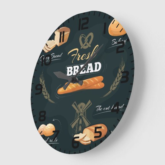 Loaf Rolls Baguette Große Wanduhr (Winkel)