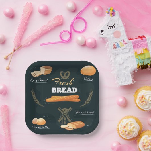 Loaf Rolls Baguette Pappteller (Party)