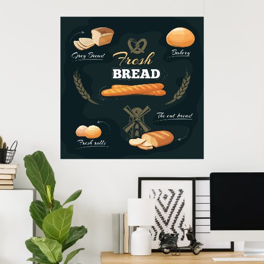 Loaf Rolls Baguette Poster (Heimbüro)