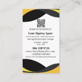 Loan Signing Agent Business Card with QR Code Visitenkarte (Rückseite)