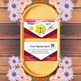 Loan Signing Agent Notary Card with QR Code Visitenkarte