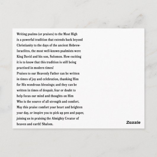 Lob # 125 postkarte (Rückseite)