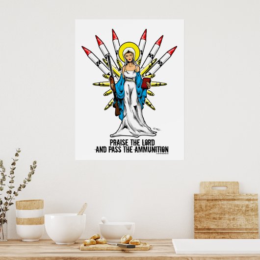 "Lob den Herrn, und reiche die Munition" - 2 Poster (Küche)