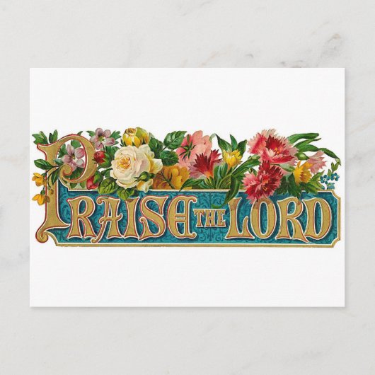 Lob des Herrn Vintage Christliche Postkarte (Vorderseite)