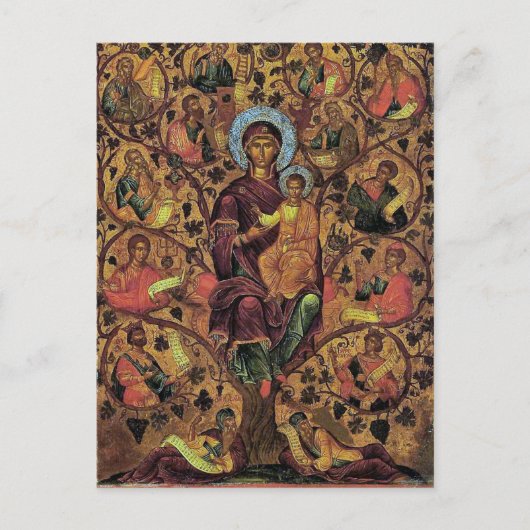 Lob des Theotokos-Orthodoxen Christlichen Ikons Postkarte (Vorderseite)