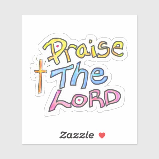 Lob für das Christliche Zitat des Herrn mit Kreuz Aufkleber (Blatt)