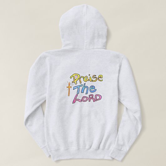 Lob für das Zitat des Herrn Glaubens mit farbigem  Hoodie (Design Rückseite)